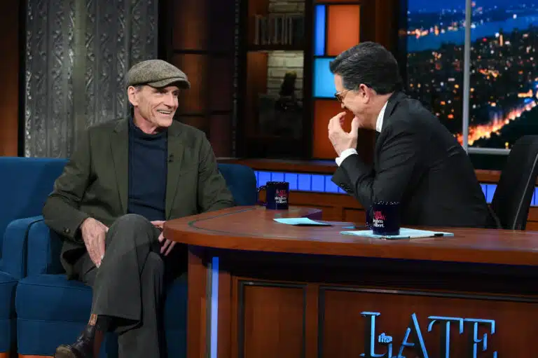 James in conversation with Stephen Colbert
